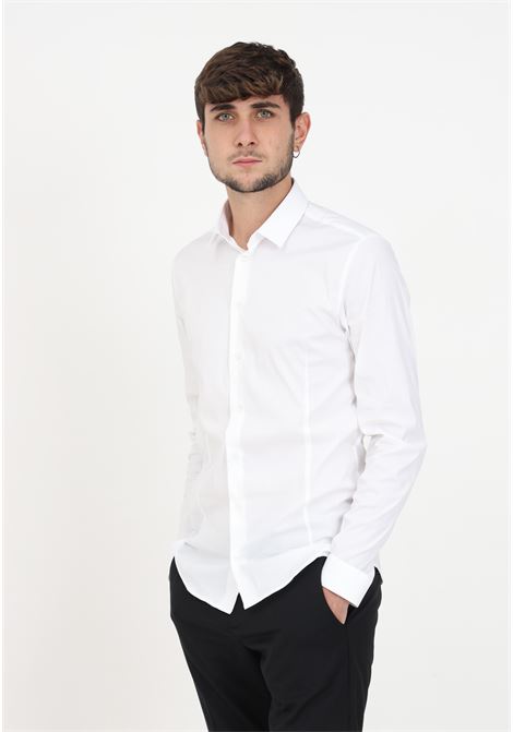 Camicia bianca elegante da uomo PATRIZIA PEPE | 5C055B/A01W103Bianco ottico